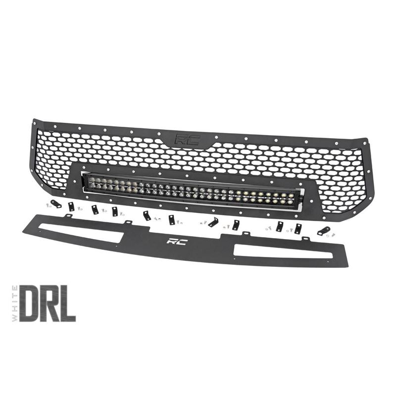 Mesh Grille 30" Dual Row LED Black White DRL