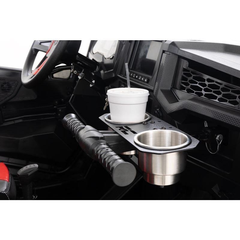 Passenger Grip Handle Dual Cup Holder Polaris RZR