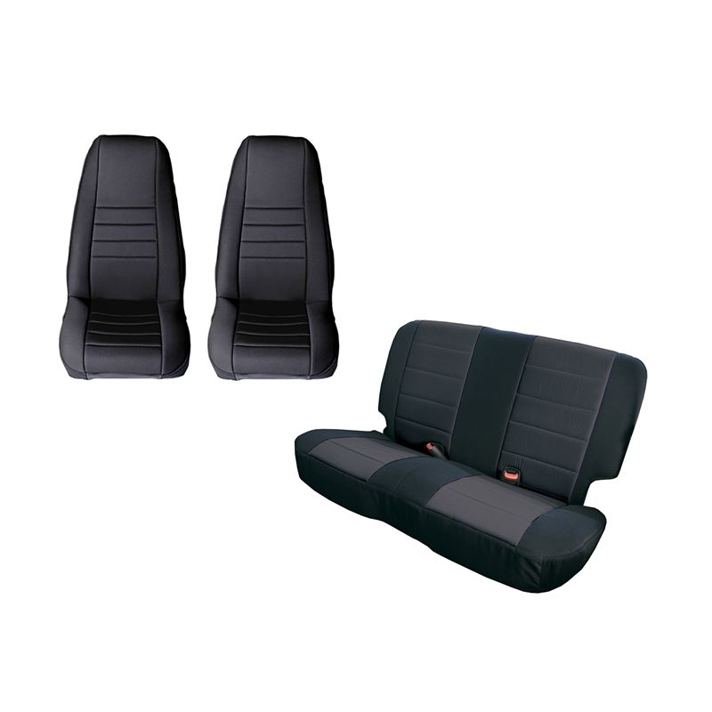 Seat Cover Kit, Black; 80-90 Jeep CJ/Wrangler YJ
