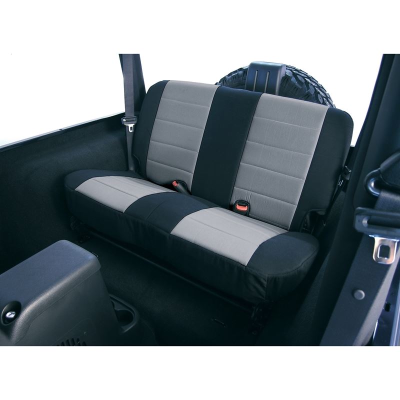 Fabric Rear Seat Covers, Gray; 97-02 Jeep Wrangler