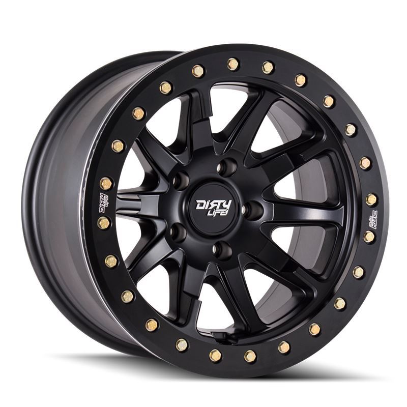 DT-2 (9304) MATTE BLACK W/SIMULATED RING 17X9 8-16
