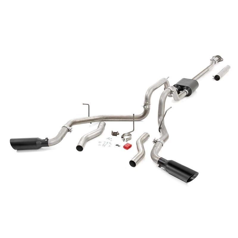 Dual Cat-Back Exhaust System w/Black Tips 09-14 F-