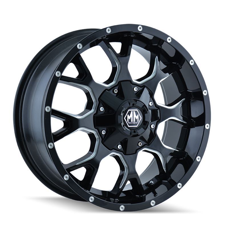 WARRIOR (8015) BLACK/MILLED SPOKES 17X9 6-135/6-13