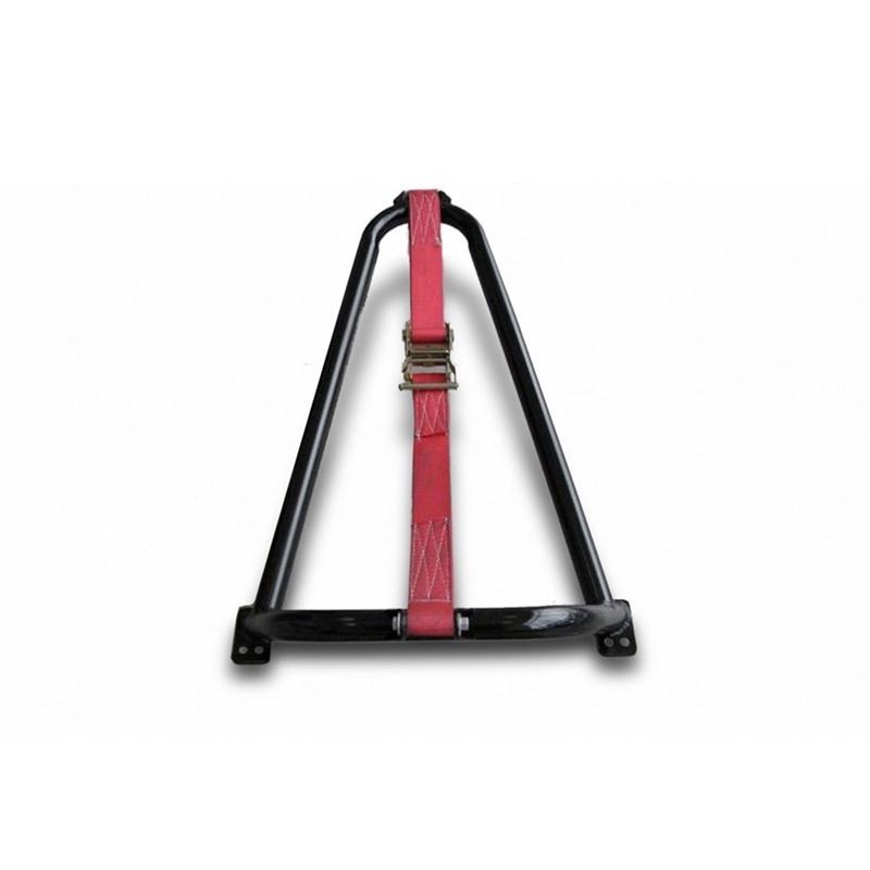 Gloss Black Bed Mounted Tire Carrier w/ Red Strap