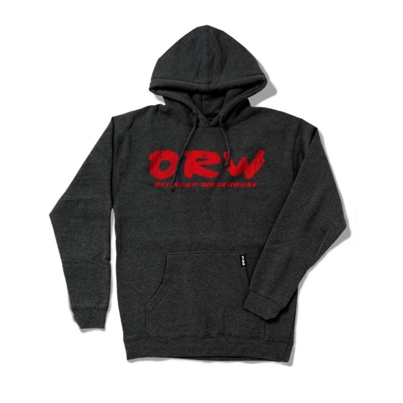ORW Distressed Sweatshirt Heather Charcoal W/Red