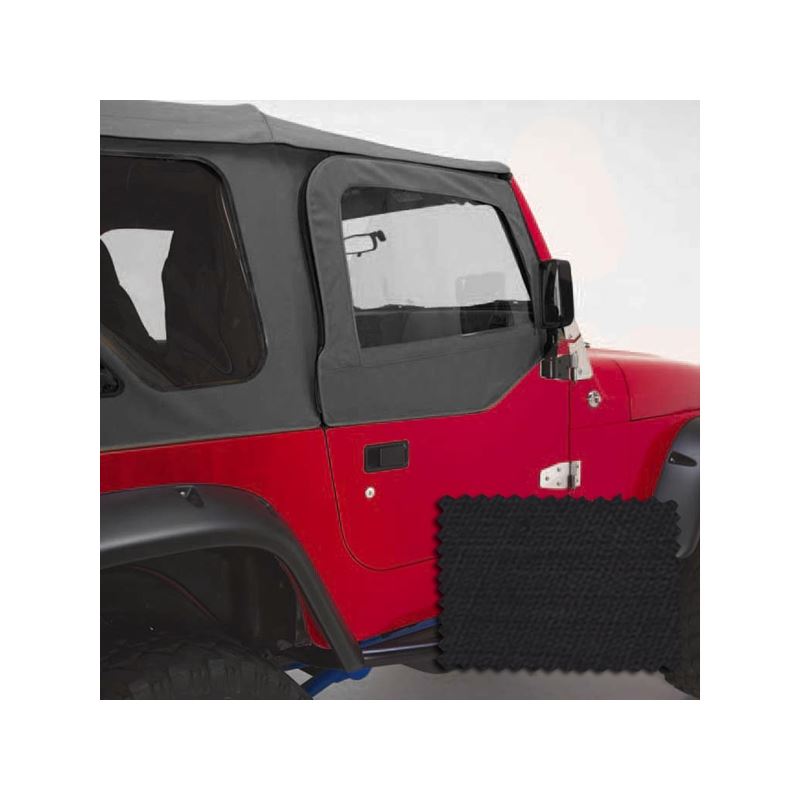 Upper Soft Door Kit, Black Diamond; 97-06 Jeep Wra