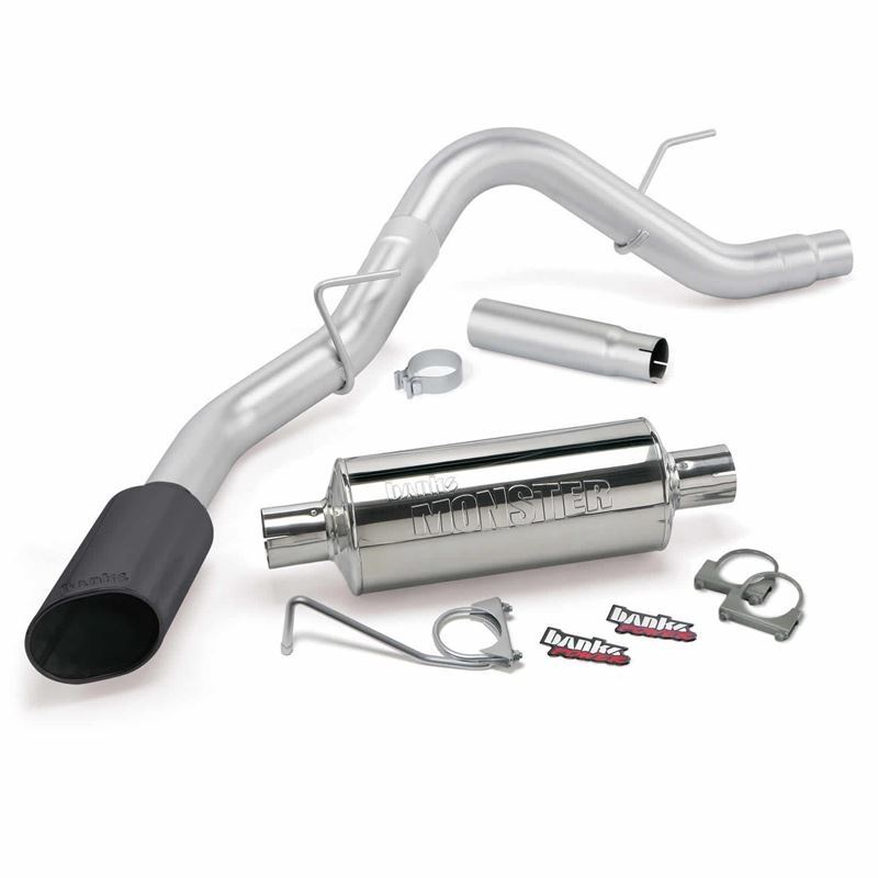 Monster Exhaust System, Single Exit, Black Obround