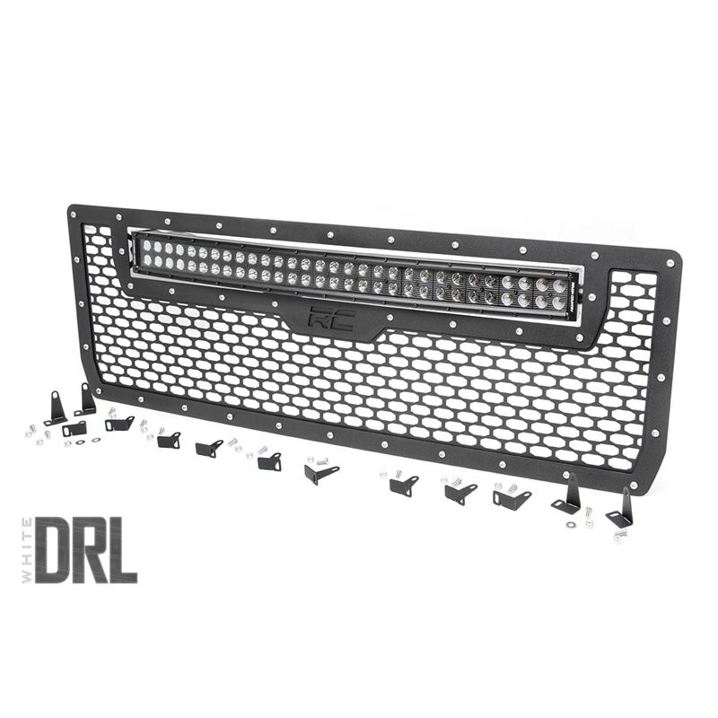 Mesh Grille 30" Dual Row LED Black White DRL