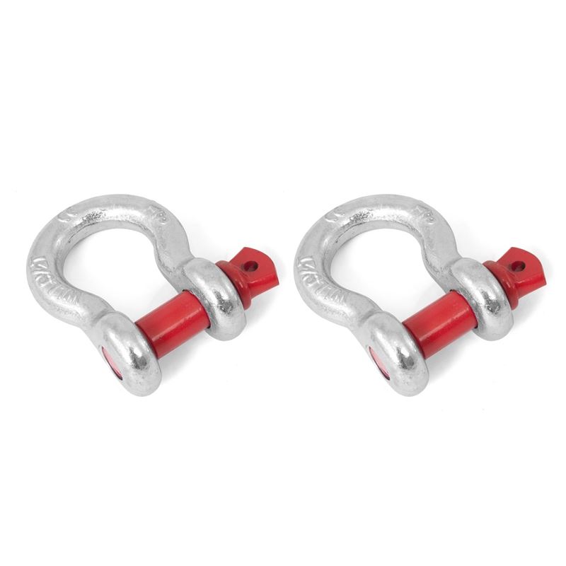D-Ring Shackles, 7/8-Inch, Silver with Red pin, St