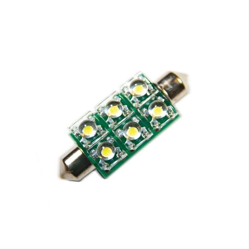 44mm 6 LED 3-Chip Festoon Bulbs, Green, Pair (5207