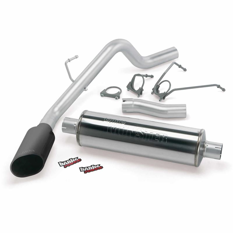 Monster Exhaust System Single Exit Black Ob Round