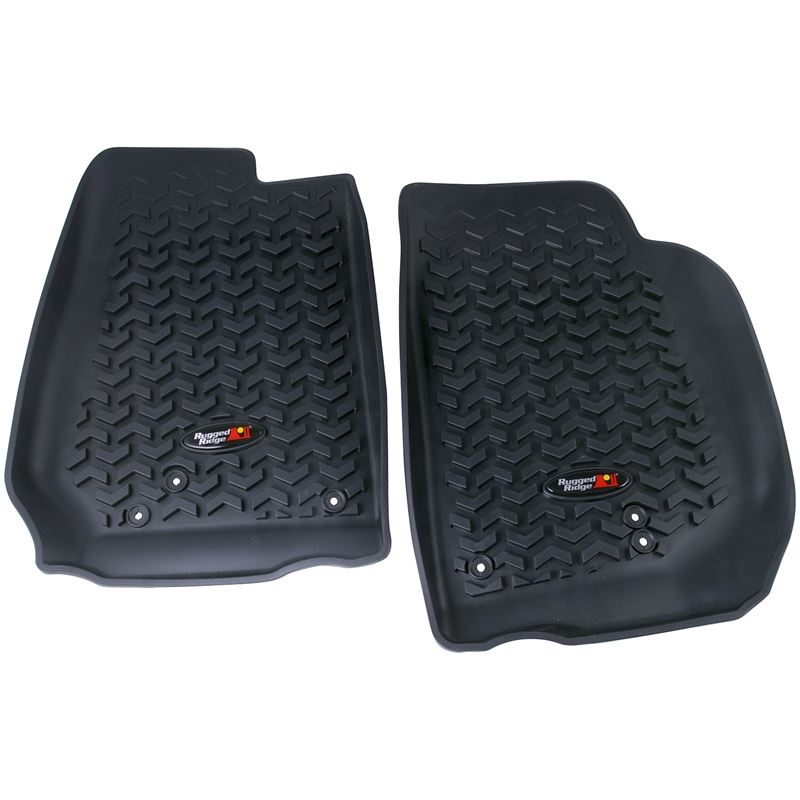 Floor Liners, Front, Black; 07-16 Jeep Wrangler JK