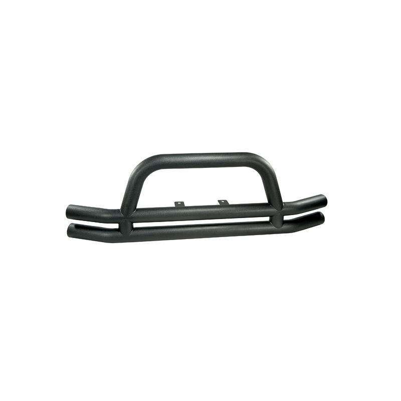 Double Tube Front Bumper, 3 Inch, Black; 76-06 Jee