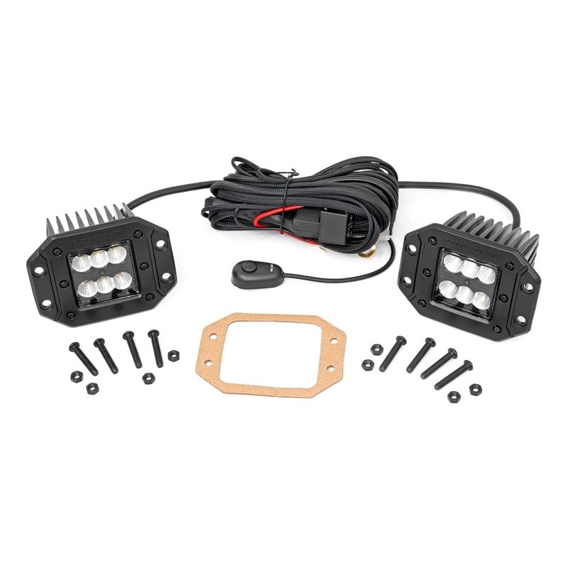 2 Inch Black Series LED Light Pods Pair Flood Flus