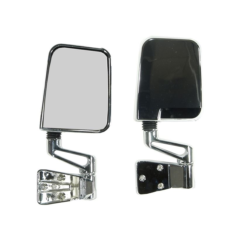 Door Mirror Kit, Chrome; 87-02 Jeep Wrangler