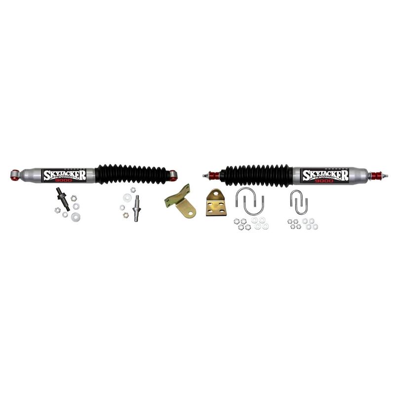 Steering Stabilizer Dual Kit Silver w/Black Boots