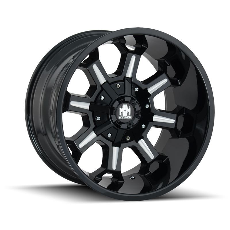 COMBAT (8105) GLOSS BLACK/MILLED SPOKES 20 X10 8-1