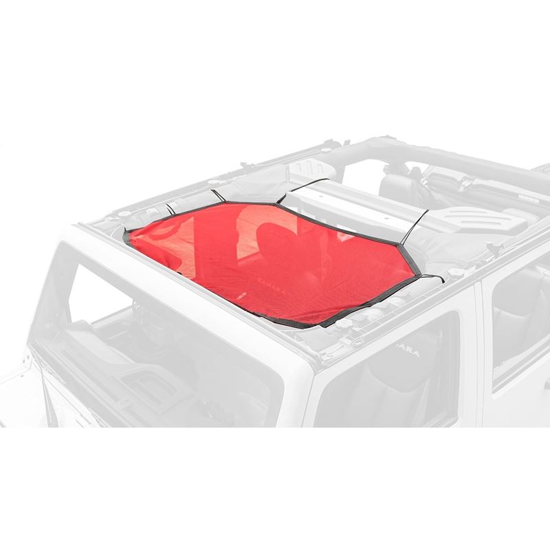 Eclipse Sun Shade, Front, Red; 07-16 Jeep Wrangler
