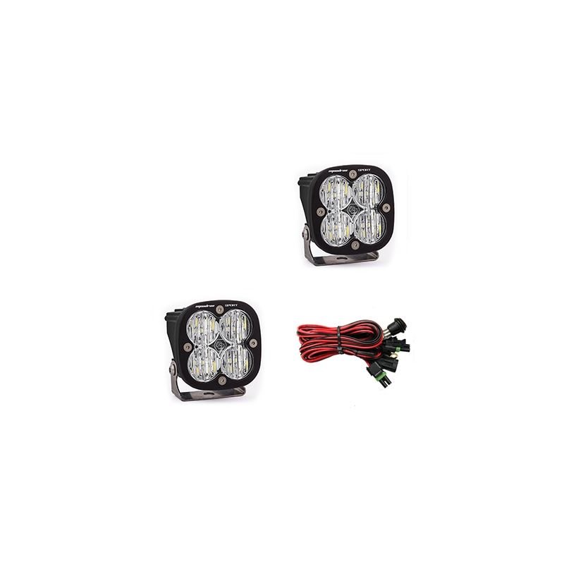 LED Light Pods Clear Lens Wide Cornering Pair Squa