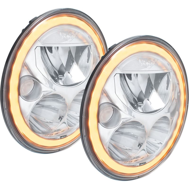 Pair Of 7" Round Amber Halo Vx Series LED Hea