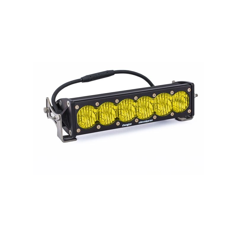 10 Inch LED Light Bar Amber Lens Wide Driving OnX6