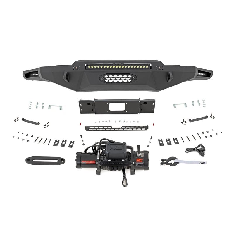 Hybrid Front Bumper | 12000S | Blk LED w/ White DR