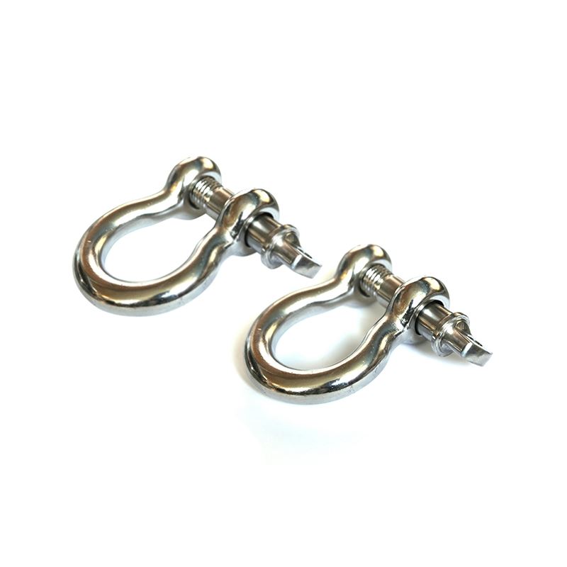 D-Ring Shackles, 7/8 Inch, Stainless Steel, Pair