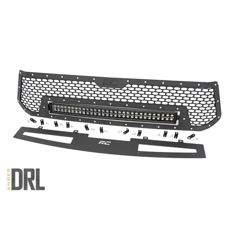 Mesh Grille 30" Dual Row LED Black Amber DRL