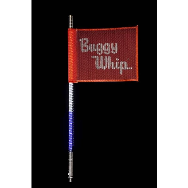 6 Feet Red White And Blue LED Whip w/ Buggy Flag