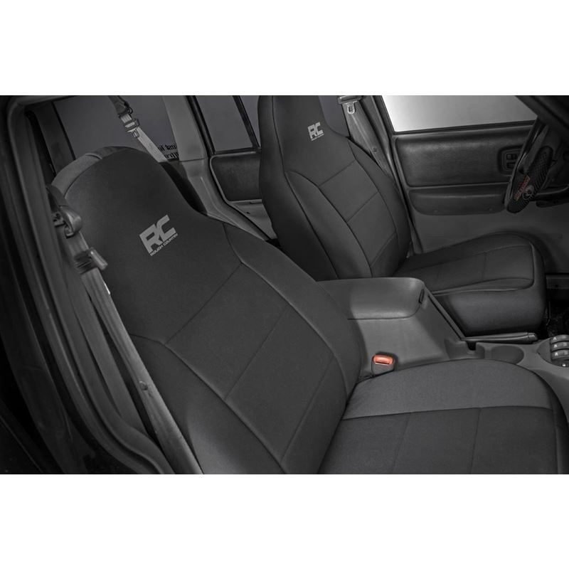 Jeep Neoprene Seat Cover Set Black 97-01 XJ w/Deta