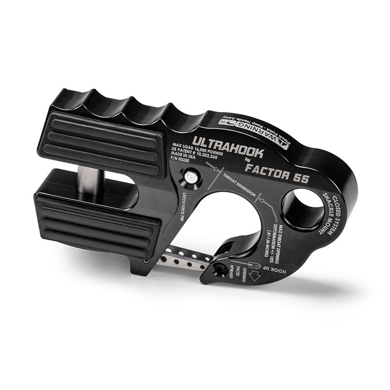 UltraHook Closed System Winch Shackle Mount Black