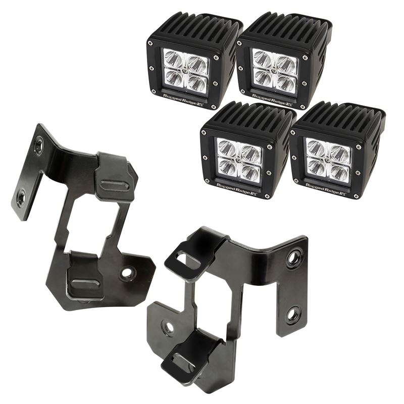 A-Pillar Light Mount Kit, Semi-Gloss Black, Square