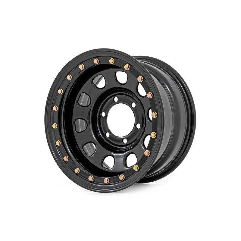 Steel Simulated Beadlock Wheel Black 15x8 5x4.5 3.