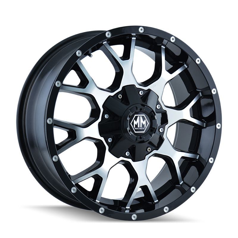 WARRIOR (8015) BLACK/MACHINED FACE 20 X9 8-180 0MM