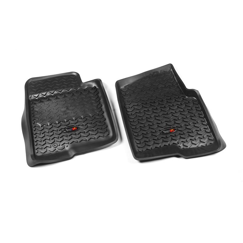 Floor Liners, Front, Black; 09-10 Ford F-150 Ext/R
