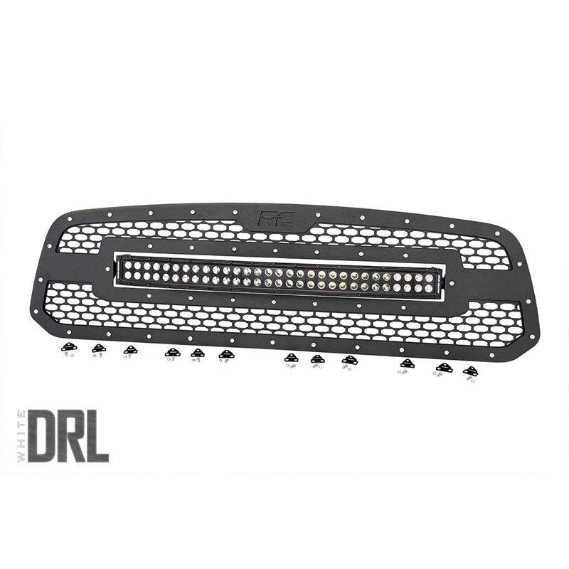 Mesh Grille 30" Dual Row LED Black White DRL