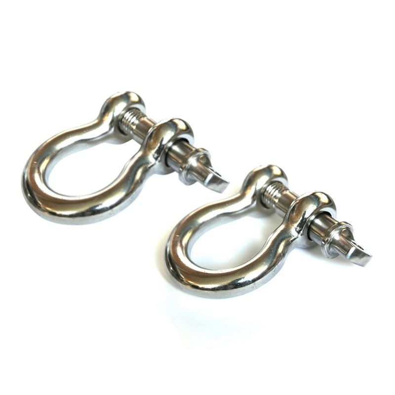 D-Ring Shackles,  3/4 Inch, Stainless Steel, Pair
