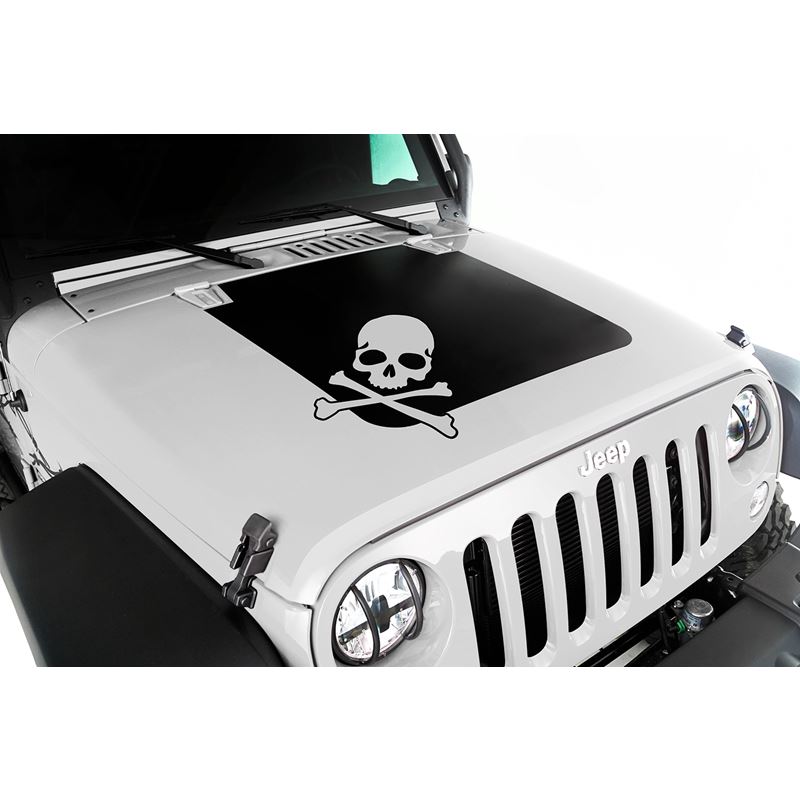 This vinyl "Skull" hood decal from Rugge