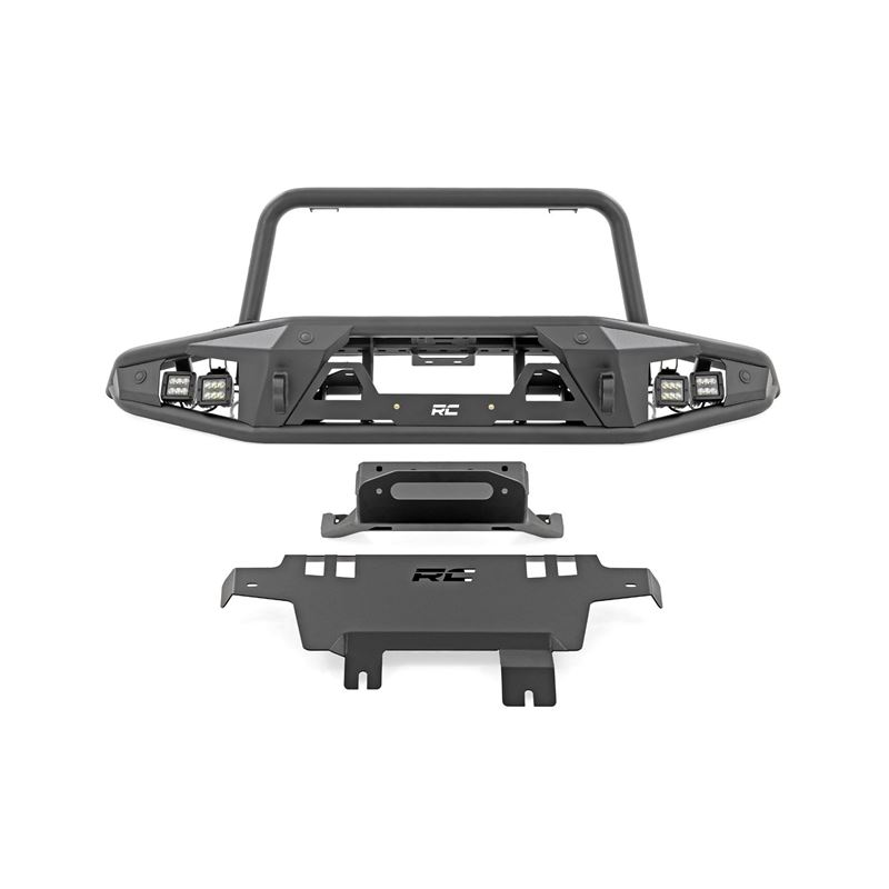 Front Bumper - Tubular - w/Winch Plate - Ford Bron