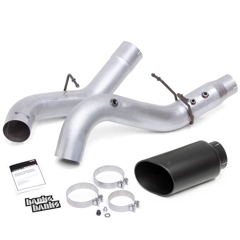 Monster Exhaust System Single Exit Black Tip for 2
