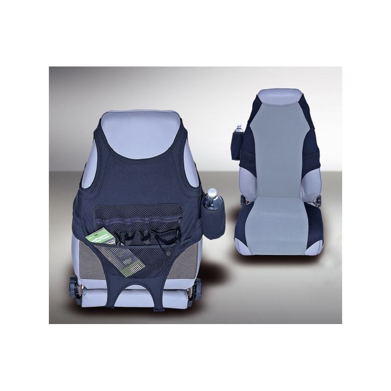 Fabric Seat Protectors, Black/Gray; 76-06 Jeep CJ/