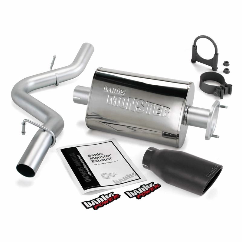 Monster Exhaust System Single Exit Black Ob Round