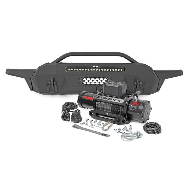 Front Bumper Hybrid 20" Blk LED 12000-Lb Winc