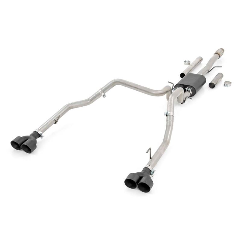 Dual Cat-Back Exhaust System w/ Black Tips