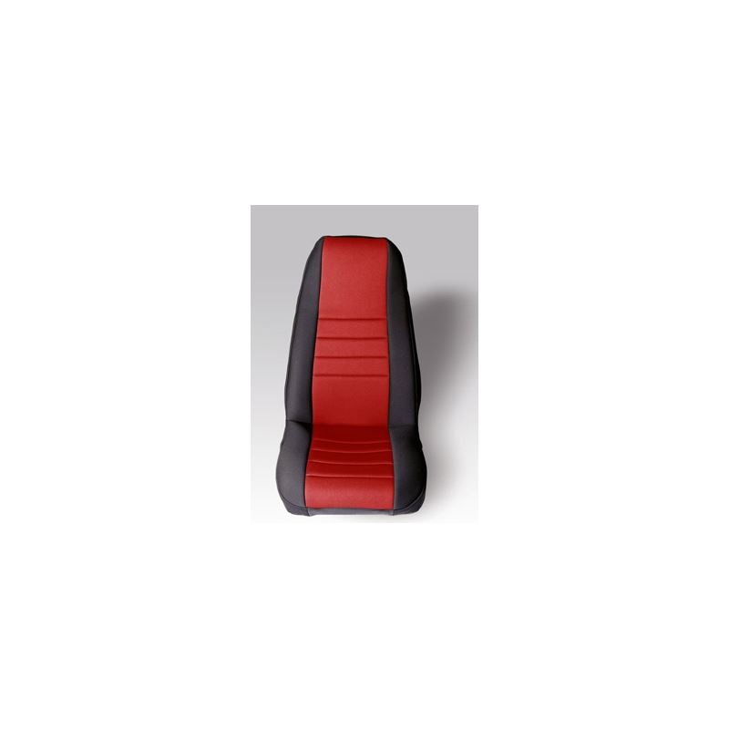Neoprene Front Seat Covers, Red; 76-90 Jeep CJ/Wra