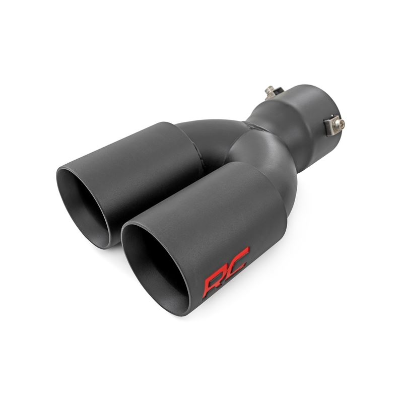 Exhaust Tip - Black - Red RC Logo - 2.5-3 Inch Pip