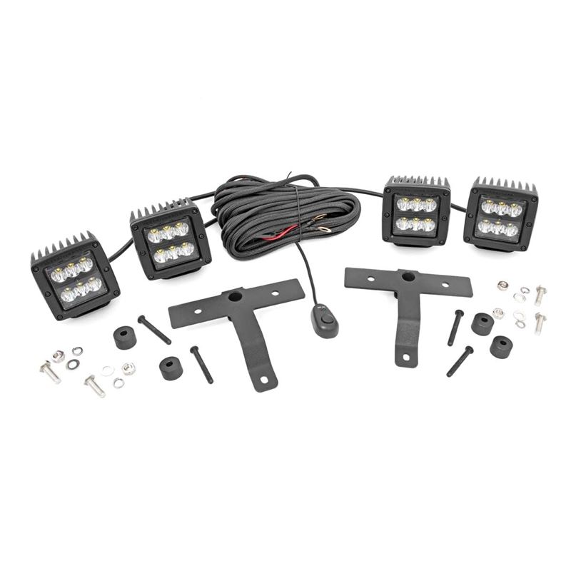 Jeep Quad LED Light Pod Kit - Black Series (18-24