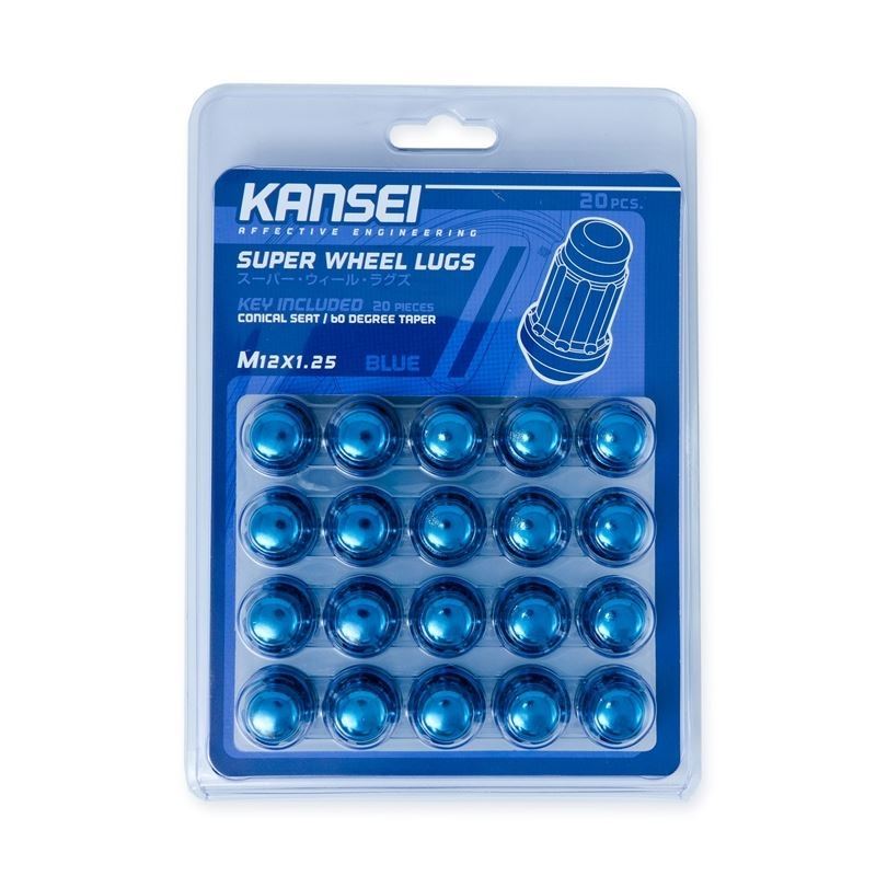 Kansei 12x1.25 Blue Spline Acorn (20pcs./Kit) (K-L