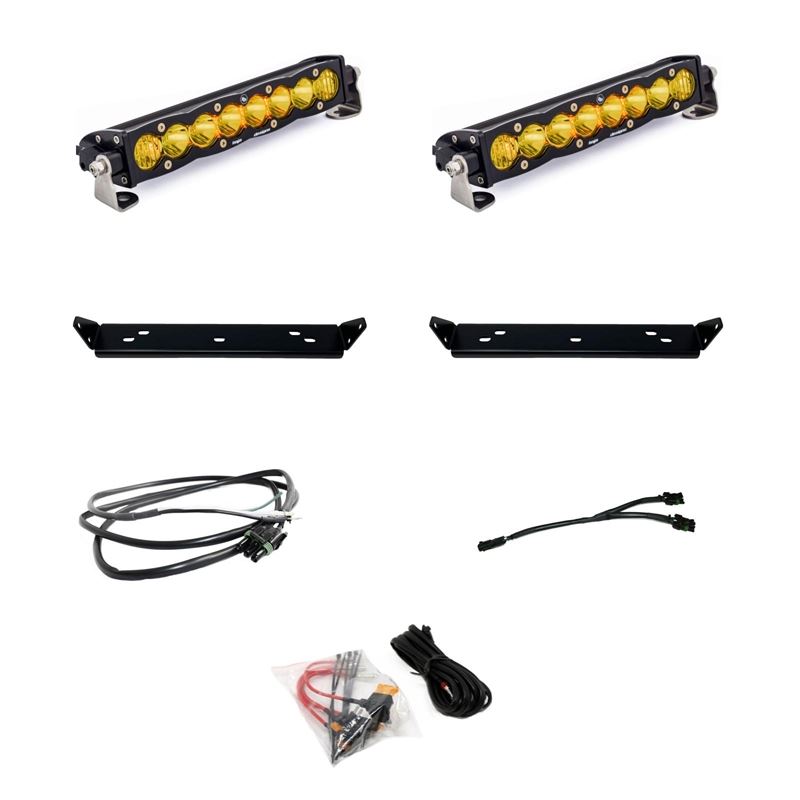 10 Inch S8 D/C Amber Behind Grill Kit fits 21-On F