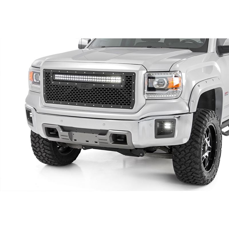 Mesh Grille 30" Dual Row LED Black GMC Sierra